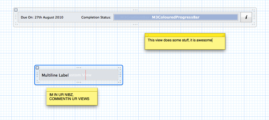 a mockup showing comments in the style of sticky notes in a NIB