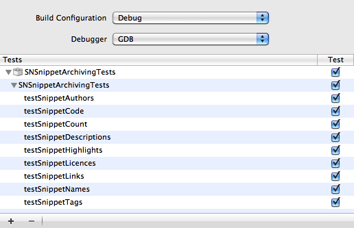 test configuration sheet