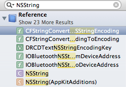 searching through documentation in Xcode